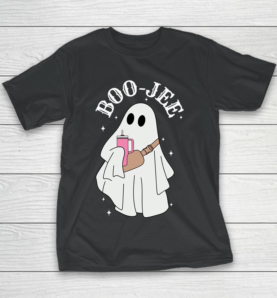 Spooky Season Funny Ghost Halloween Boujee Boo-Jee Youth T-Shirt