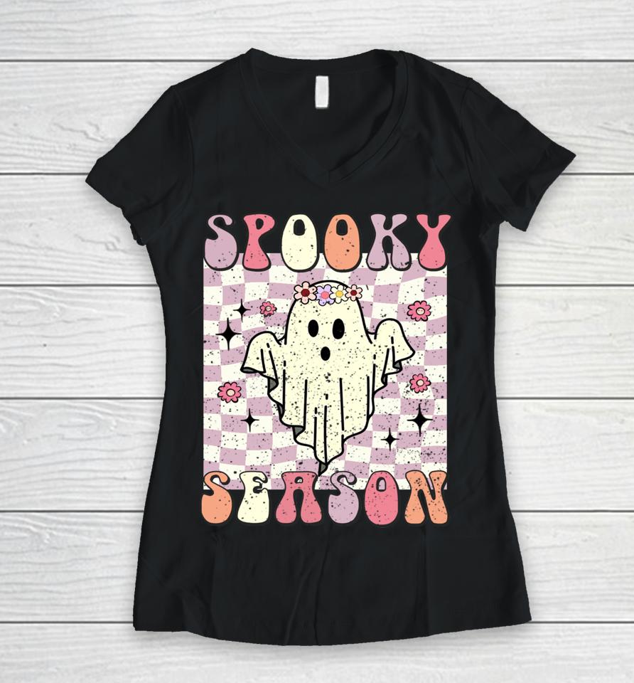 Spooky Season Halloween Women V-Neck T-Shirt