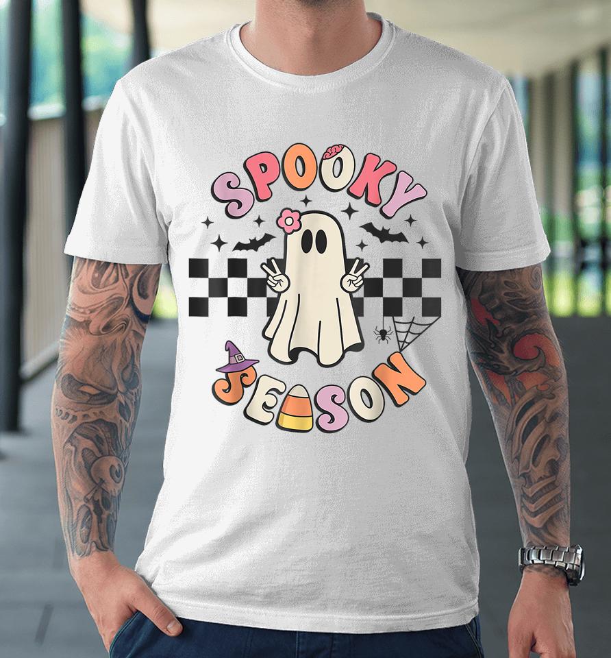 Spooky Season Retro Happy Halloween Ghost Premium T-Shirt