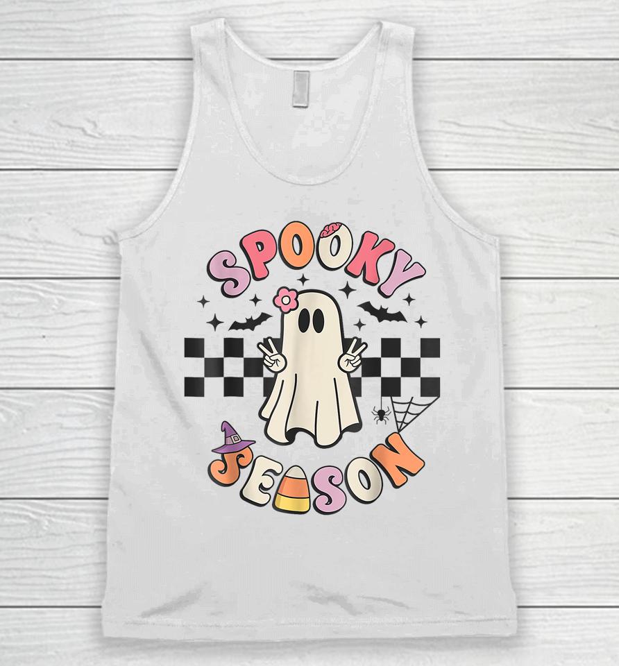 Spooky Season Retro Happy Halloween Ghost Unisex Tank Top