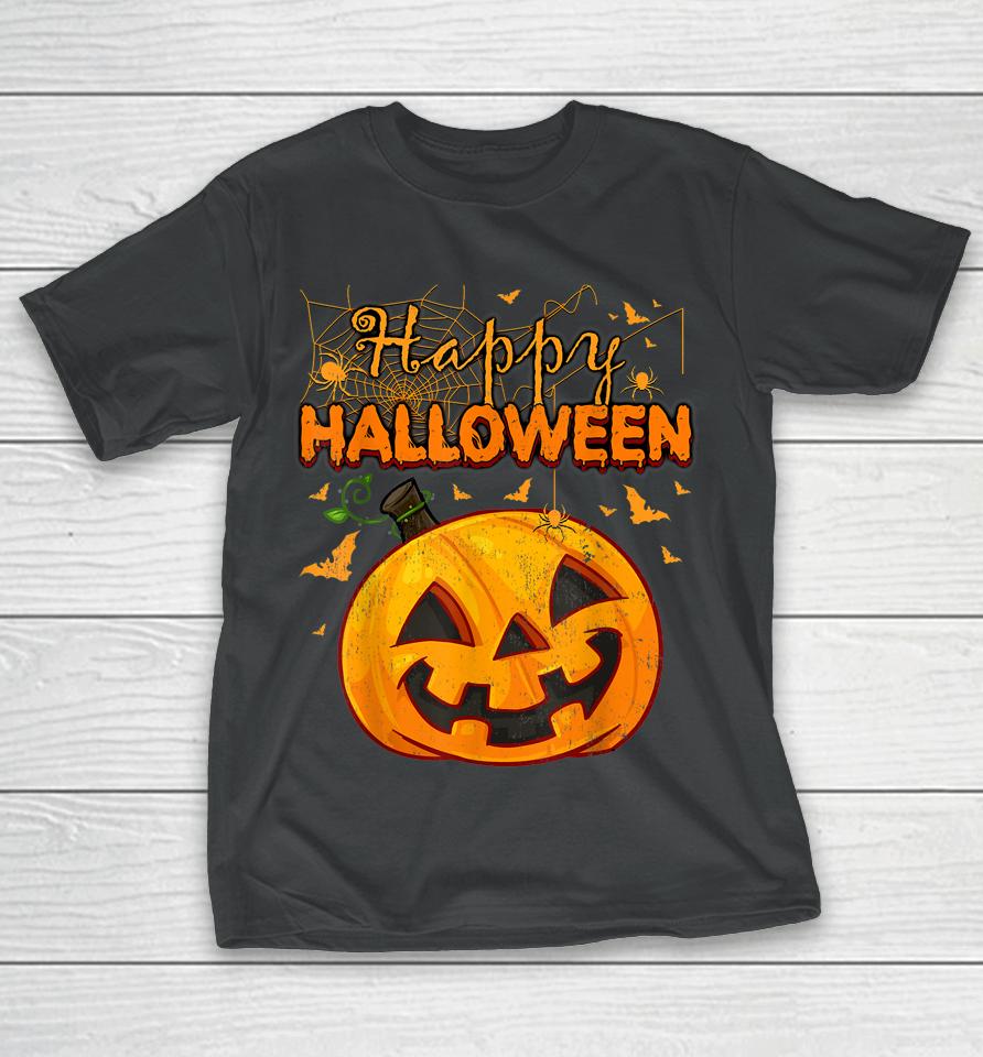 Spooky Season Retro Pumpkin Happy Halloween T-Shirt