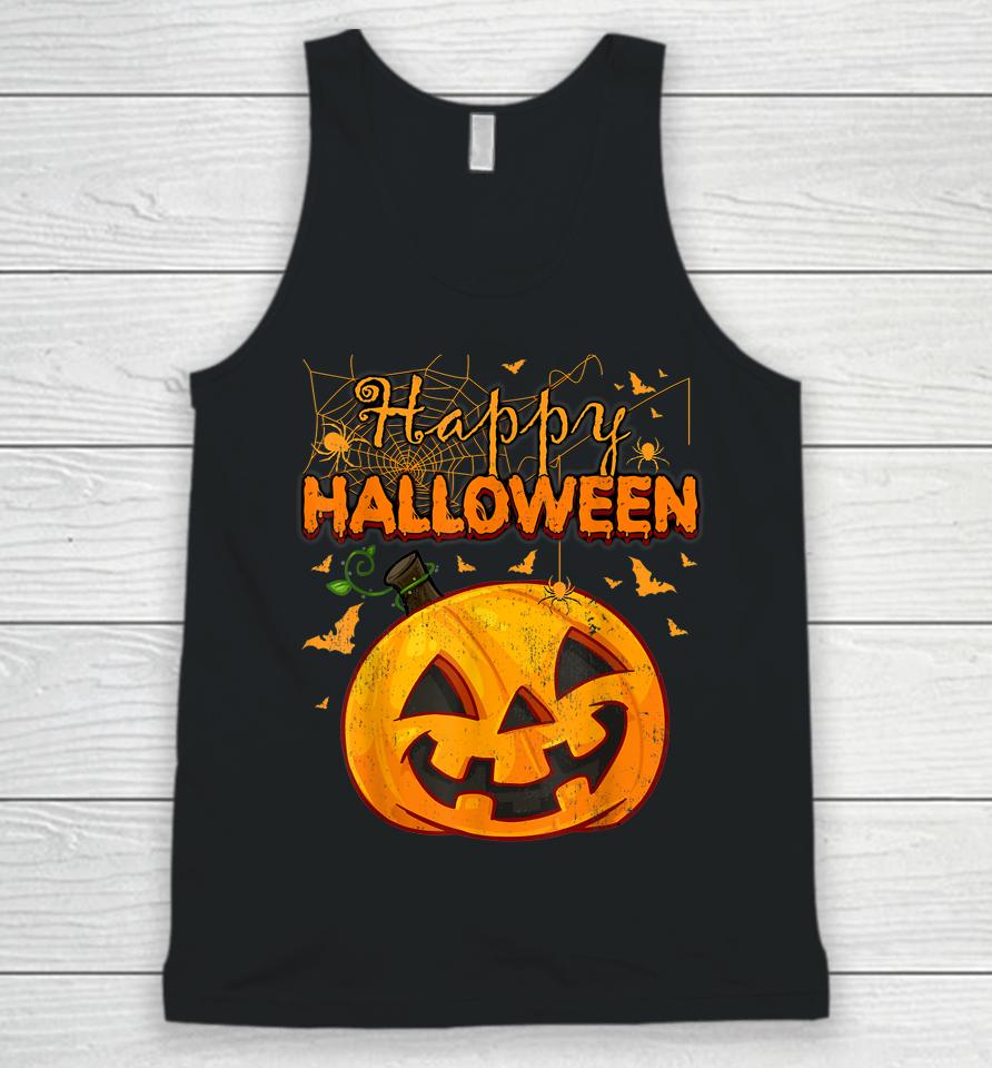 Spooky Season Retro Pumpkin Happy Halloween Unisex Tank Top