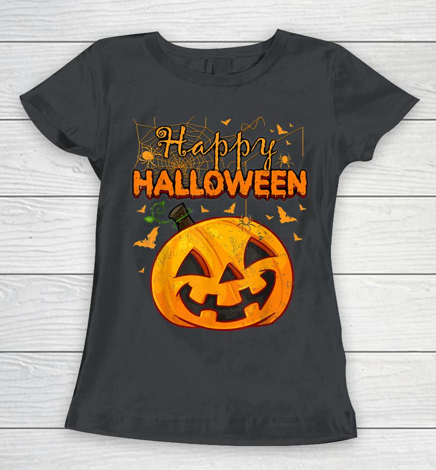 Spooky Season Retro Pumpkin Happy Halloween Women T-Shirt