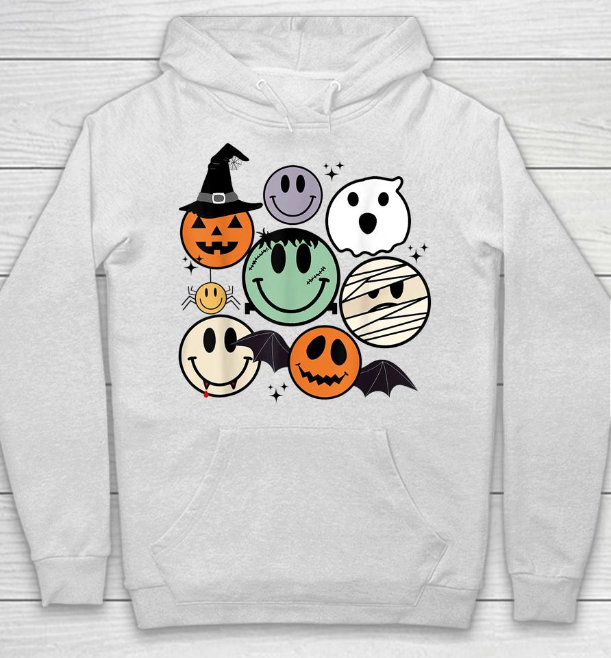Spooky Witch Ghost Pumpkin Bat Funny Halloween Smile Face Hoodie