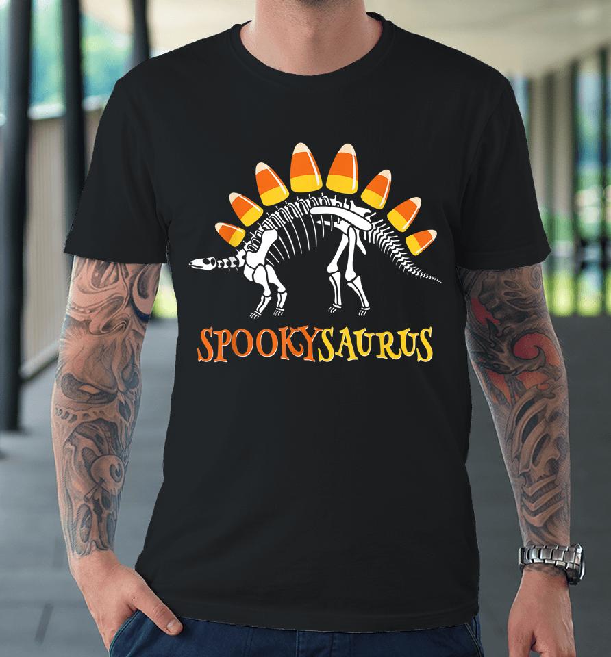 Spookysaurus Candy Corn Dinosaur Halloween Premium T-Shirt