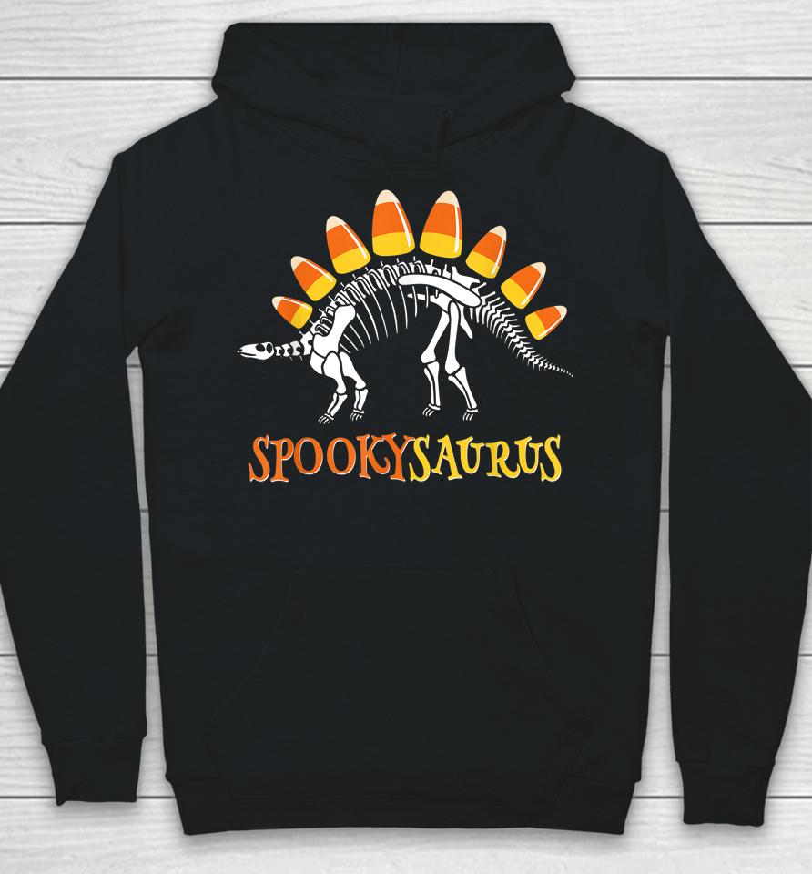 Spookysaurus Candy Corn Dinosaur Halloween Hoodie