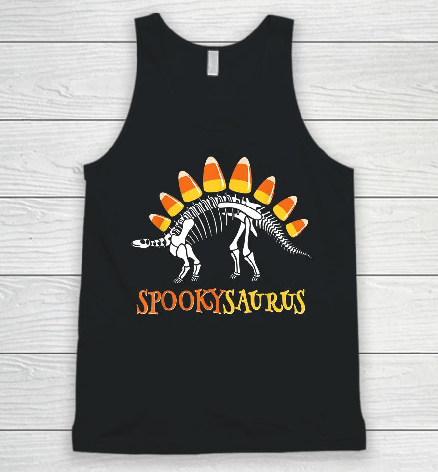 Spookysaurus Candy Corn Dinosaur Halloween Unisex Tank Top