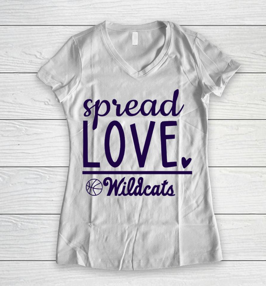 Spread Love Wildcats New Women V-Neck T-Shirt