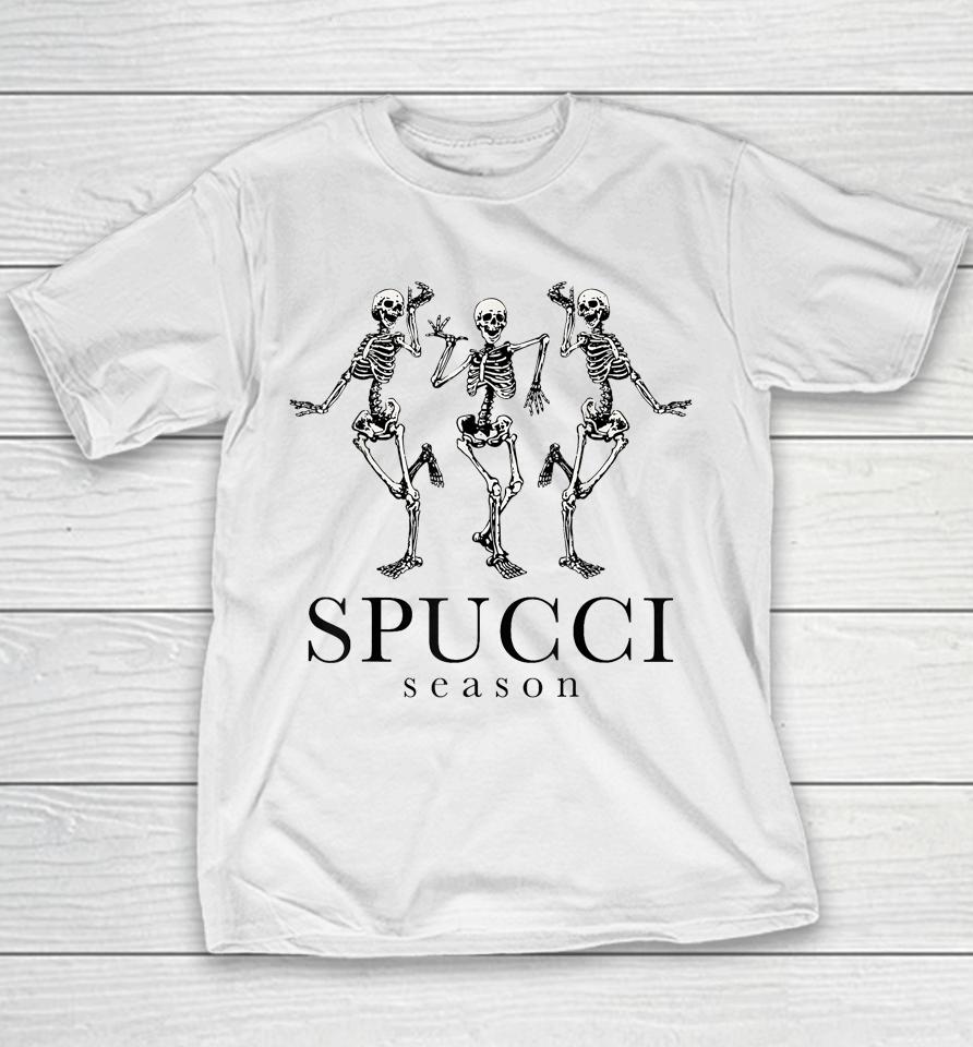 Spucci Season Spooky Season Skeleton Funny Halloween Youth T-Shirt