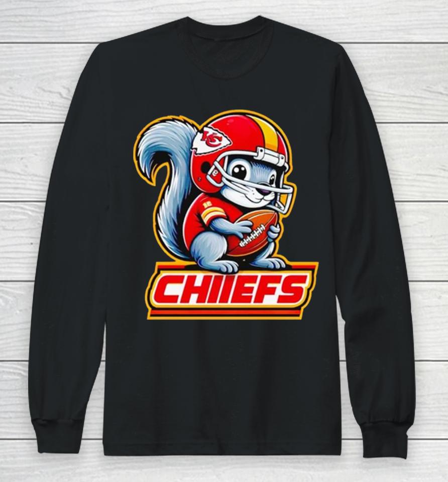 Squirrel Kansas City Chiefs Long Sleeve T-Shirt