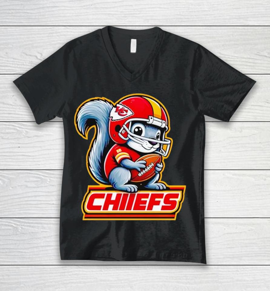 Squirrel Kansas City Chiefs Unisex V-Neck T-Shirt