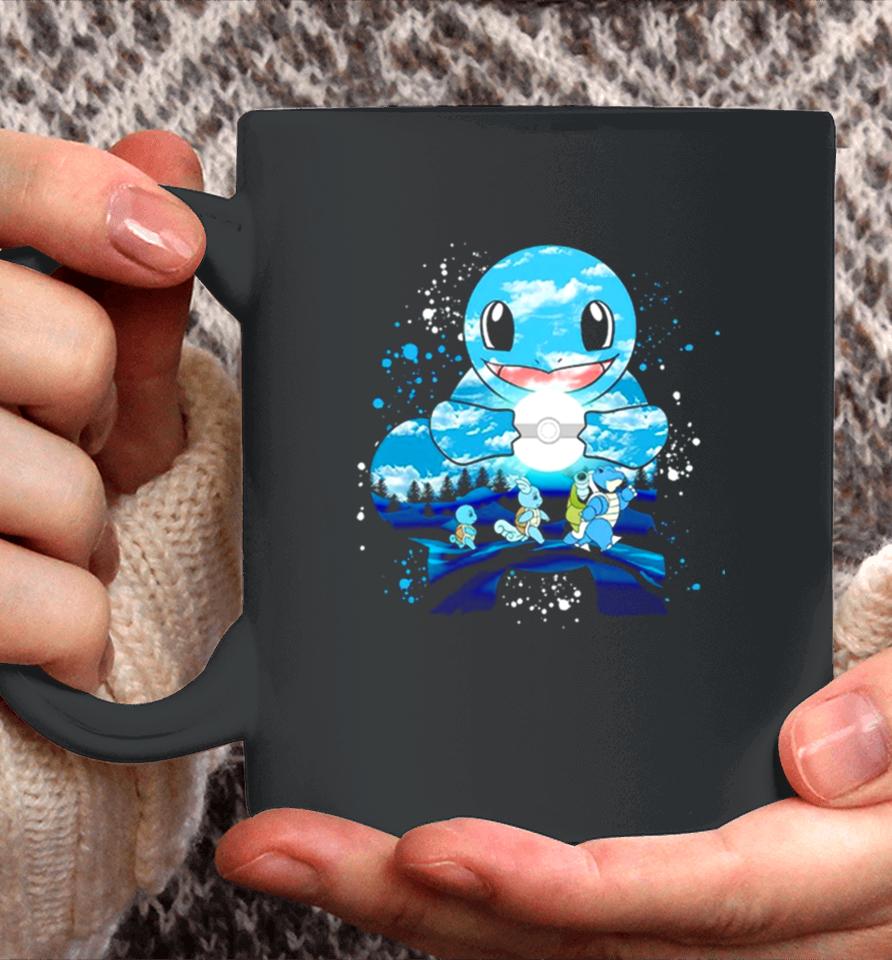 Squirtle Wartortle And Blastoise Water Evolution Painting Coffee Mug