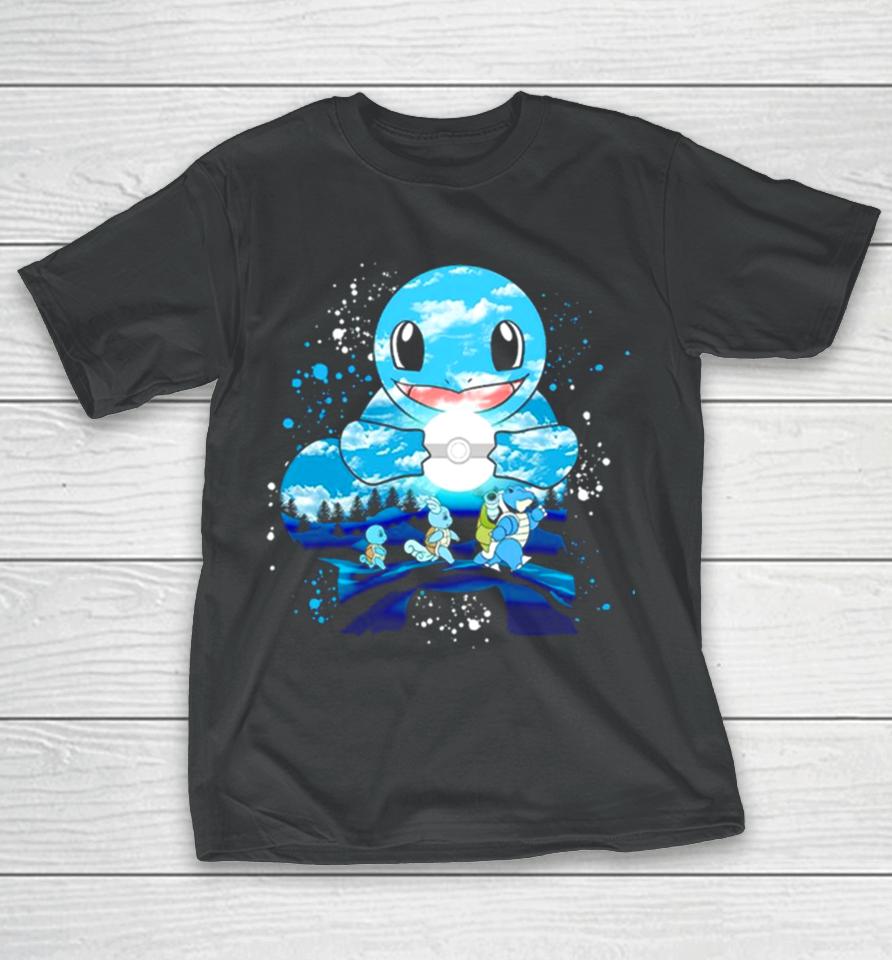 Squirtle Wartortle And Blastoise Water Evolution Painting T-Shirt