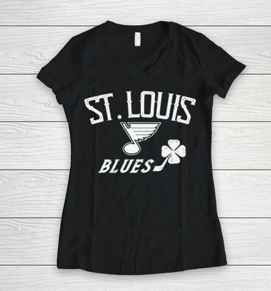 St. Louis Blues Levelwear Youth St. Patrick’s Day Little Richmond Clover Women V-Neck T-Shirt