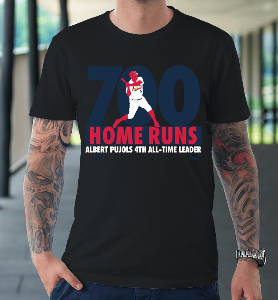 St Louis Cardinals Albert Pujols Red 700Th Home Run Milestone Premium T-Shirt