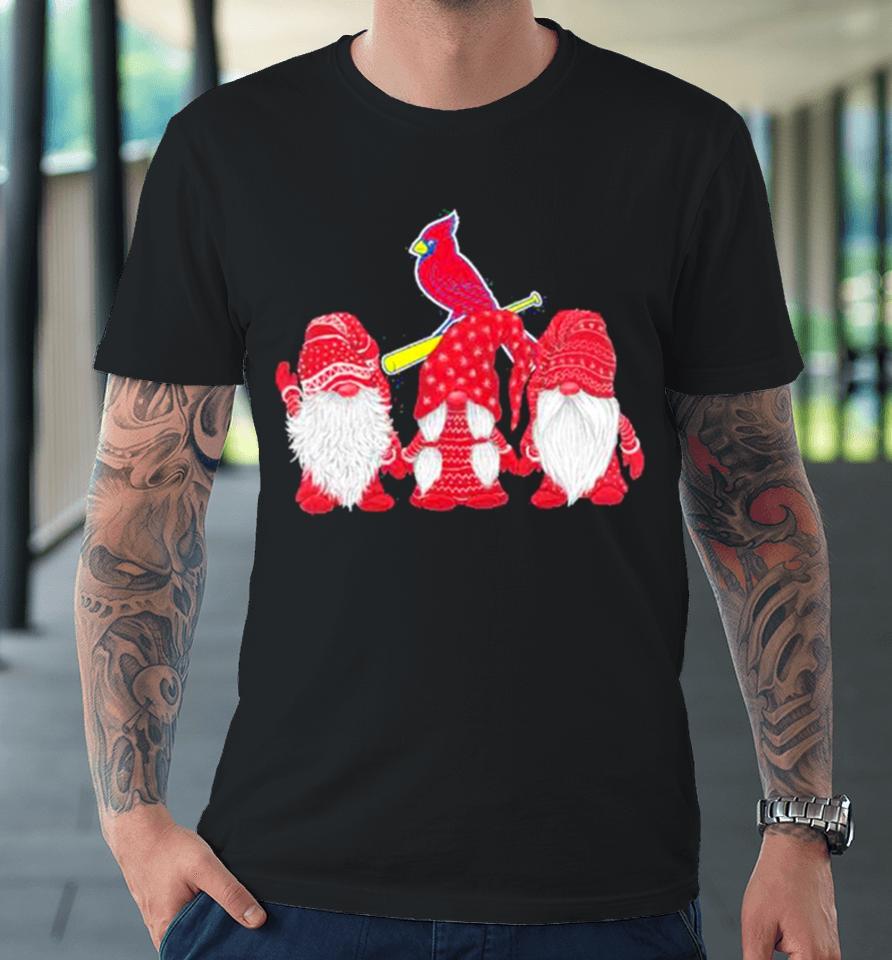 St Louis Cardinals Gnomes Merry Christmas Premium T-Shirt