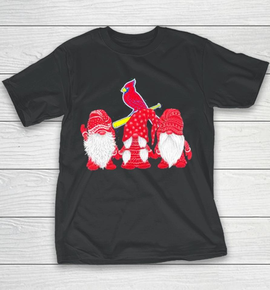 St Louis Cardinals Gnomes Merry Christmas Youth T-Shirt
