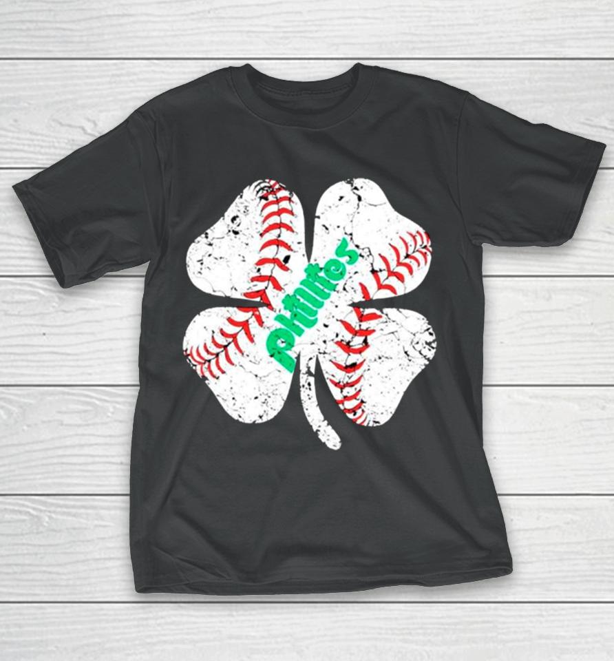 St Patricks Day Baseball Shamrock Phillies T-Shirt