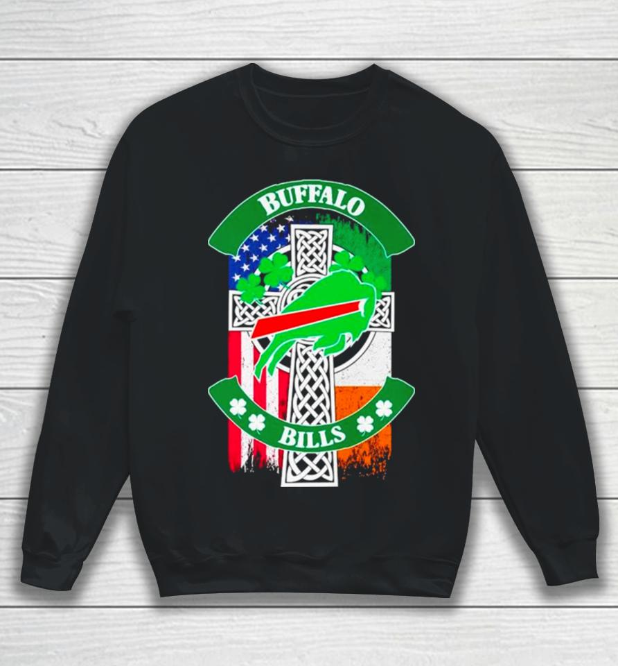 St Patrick’s Day Buffalo Bills Usa And Ireland Flag Sweatshirt