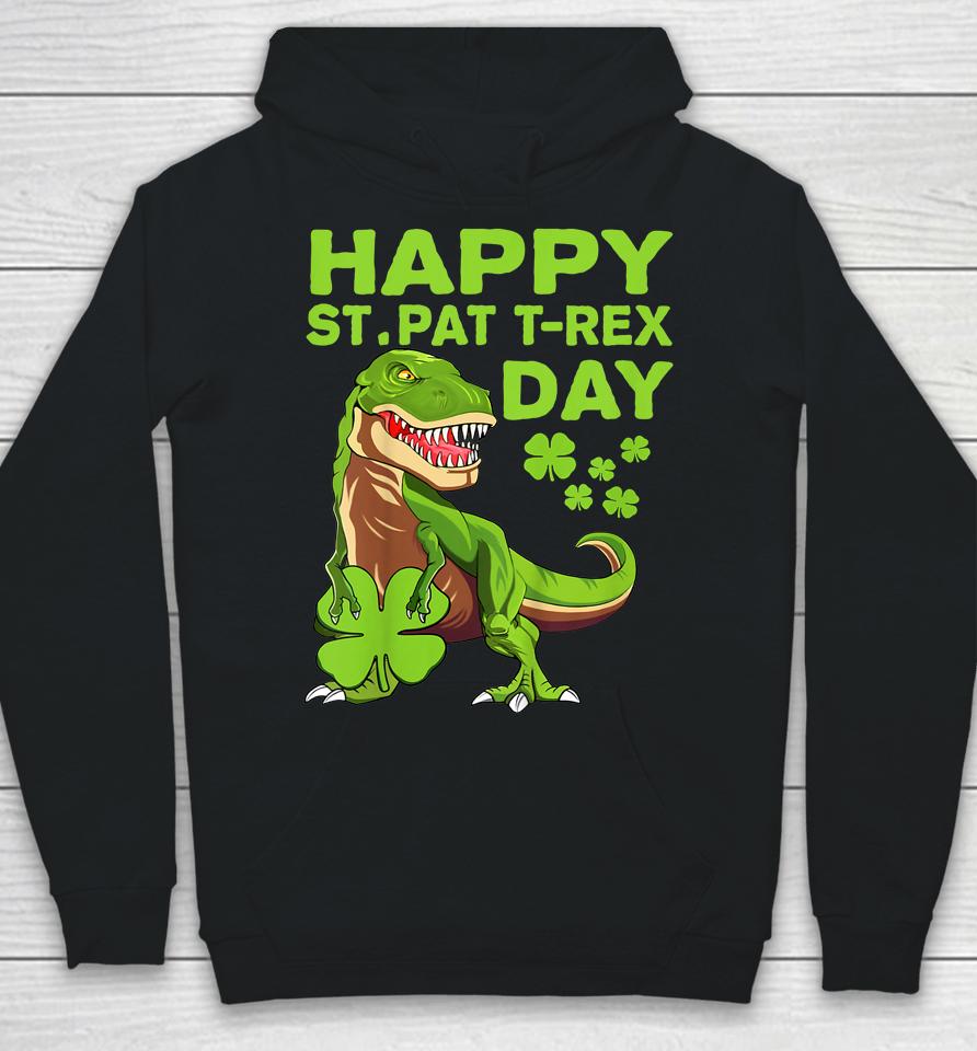 St Patricks Day Happy St Pat Trex Dinosaur Irish Boy Toddler Hoodie