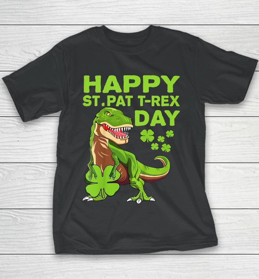 St Patricks Day Happy St Pat Trex Dinosaur Irish Boy Toddler Youth T-Shirt