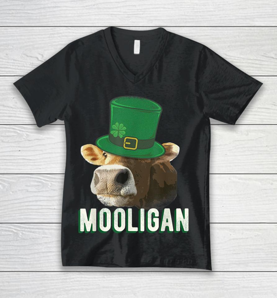 St Patricks Day Hooligan Mooligan Cow St Paddy Party Unisex V-Neck T-Shirt