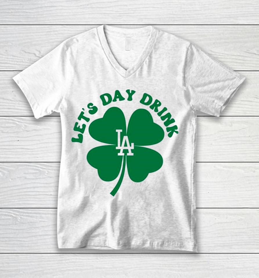 St Patricks Day Lets Day Drink Los Angeles Dodgers Baseball Unisex V-Neck T-Shirt