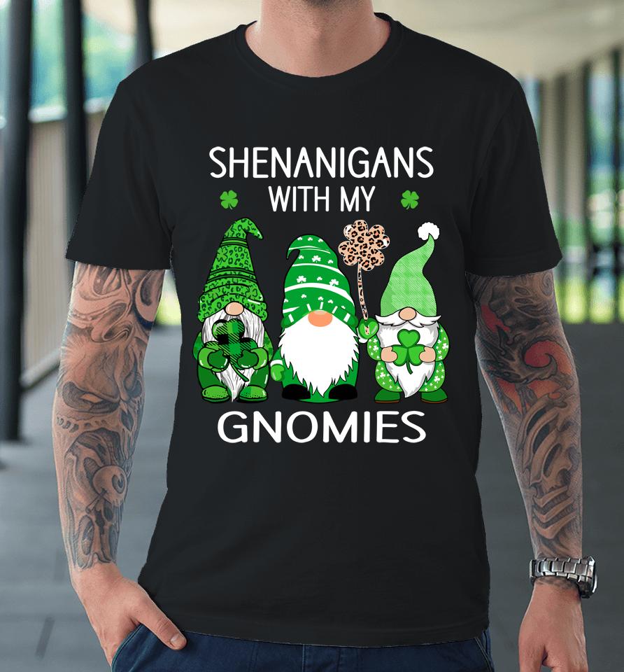 St Patricks Day Lucky Shamrock Leopard Gnomes Irish Premium T-Shirt