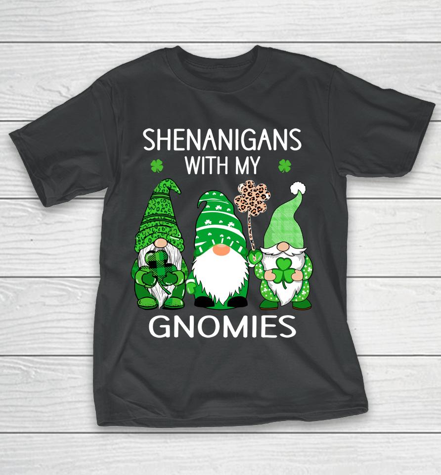 St Patricks Day Lucky Shamrock Leopard Gnomes Irish T-Shirt