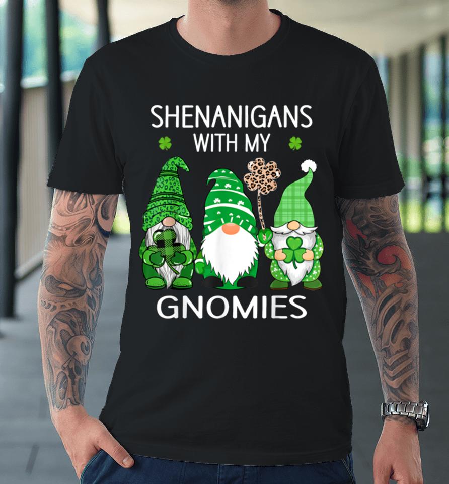 St Patricks Day Lucky Shamrock Leopard Gnomes Irish Women Premium T-Shirt