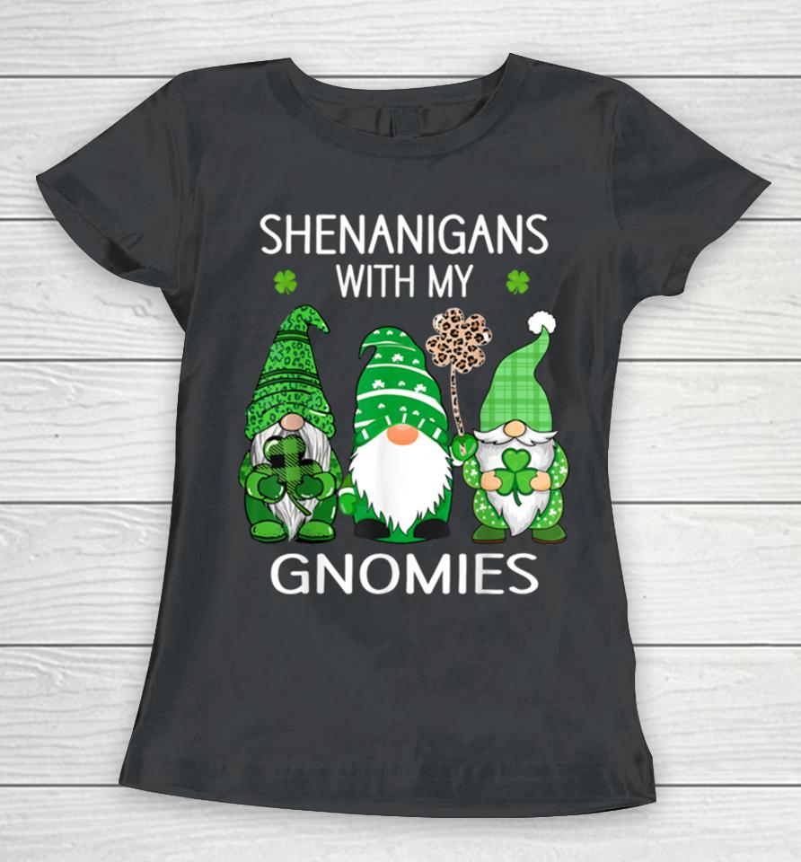 St Patricks Day Lucky Shamrock Leopard Gnomes Irish Women Women T-Shirt