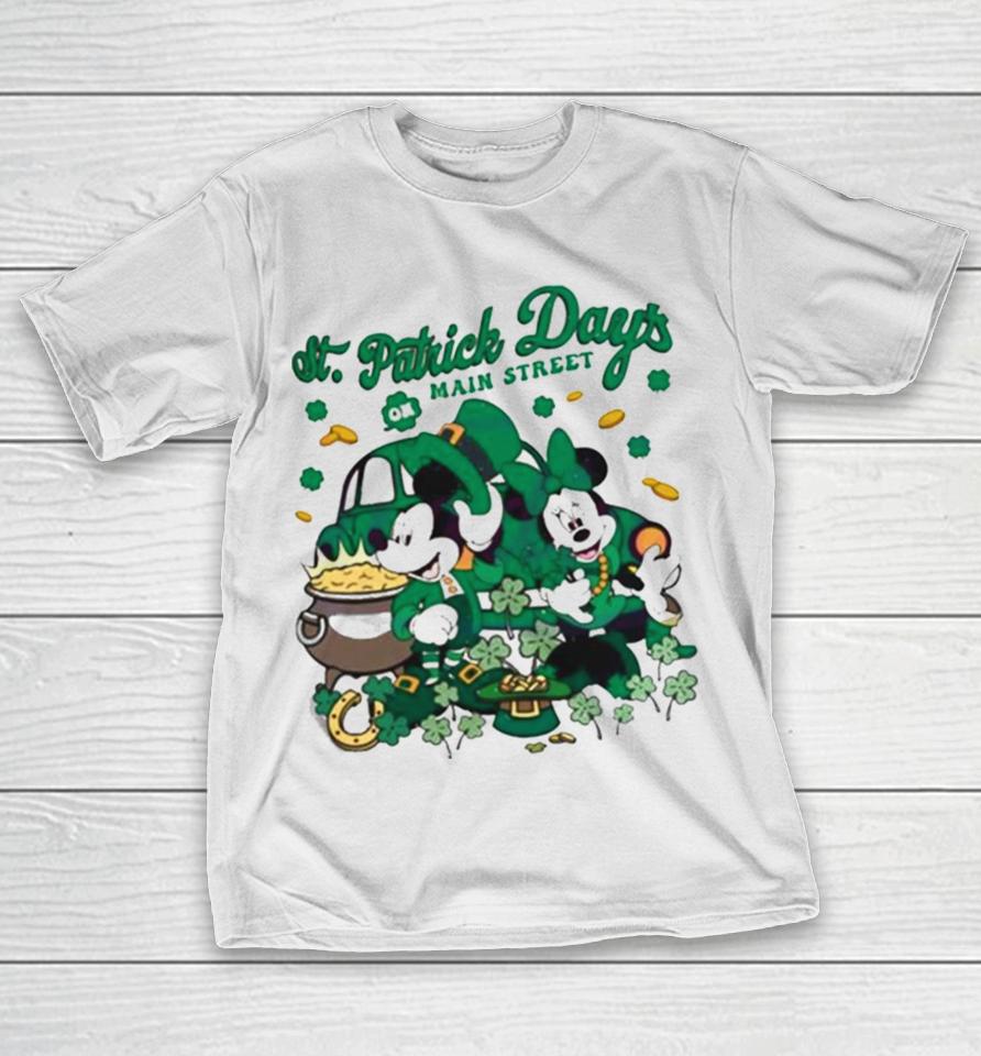 St Patricks Day On Main Street Mickey And Minnie T-Shirt