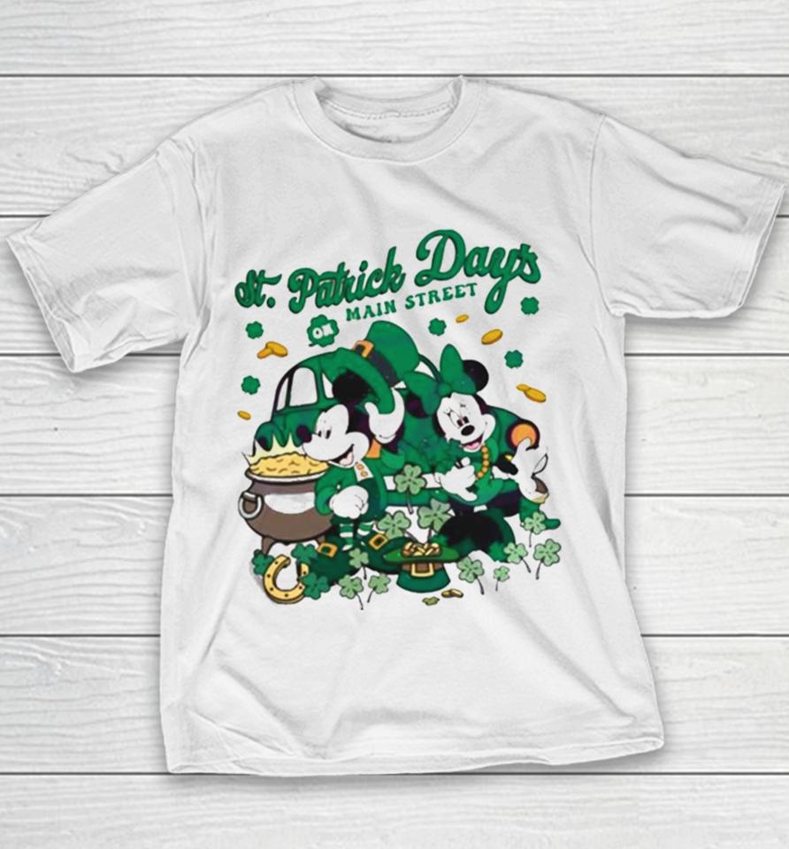 St Patricks Day On Main Street Mickey And Minnie Youth T-Shirt