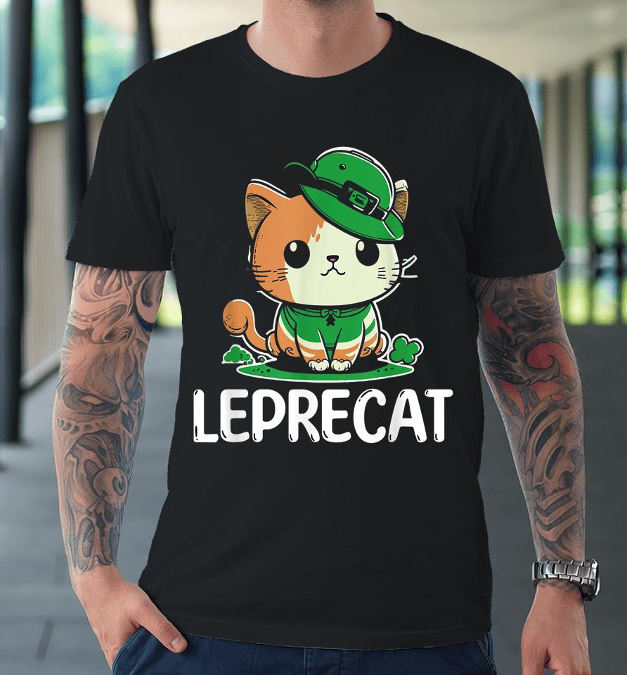 St Patricks Day Parade Leprecat Funny Irish Cat Premium T-Shirt