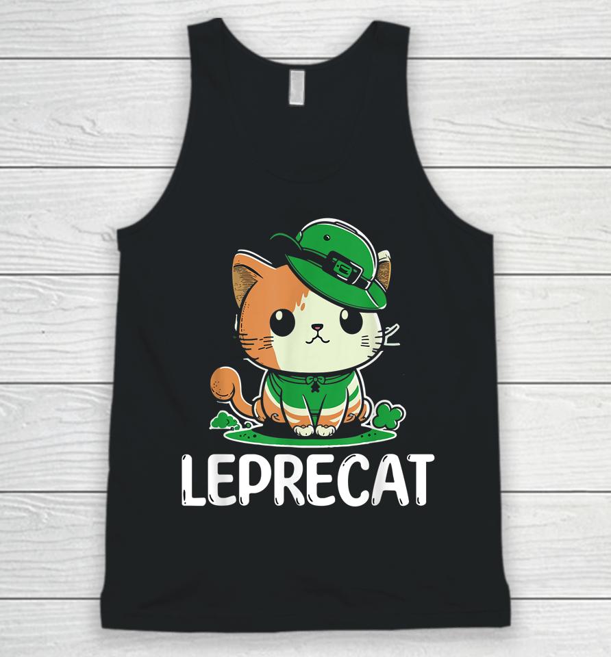 St Patricks Day Parade Leprecat Funny Irish Cat Unisex Tank Top