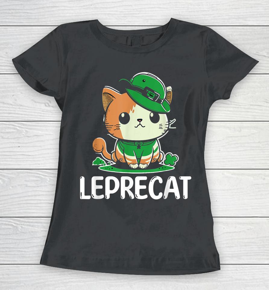 St Patricks Day Parade Leprecat Funny Irish Cat Women T-Shirt