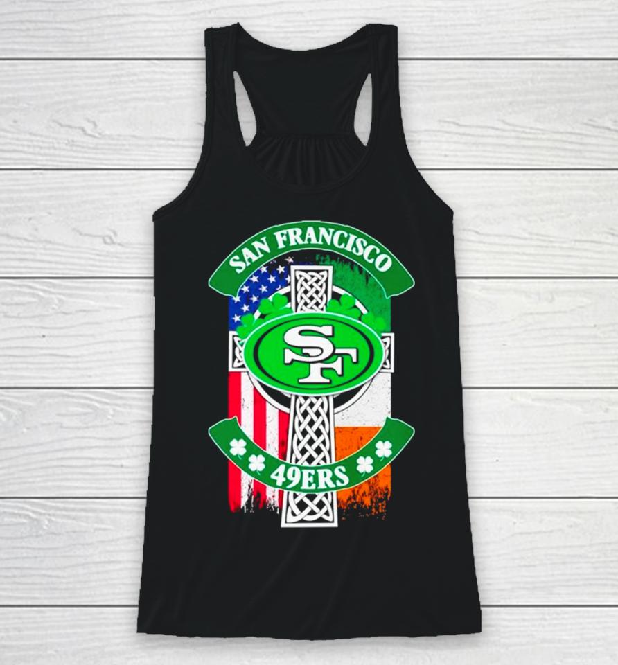 St Patrick’s Day San Francisco 49Ers Usa And Ireland Flag Racerback Tank