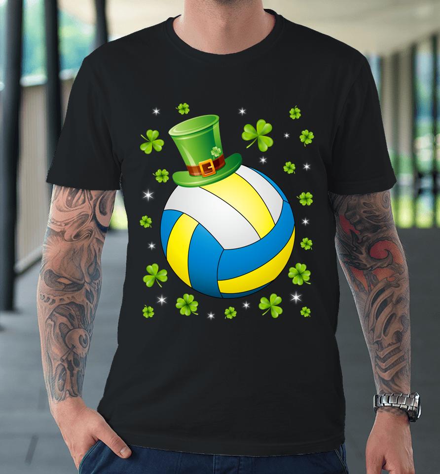 St Patrick's Day Volleyball Irish Hat Shamrock Clover Premium T-Shirt