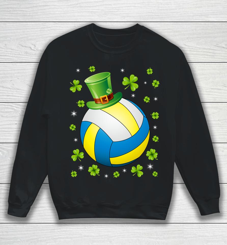 St Patrick's Day Volleyball Irish Hat Shamrock Clover Sweatshirt