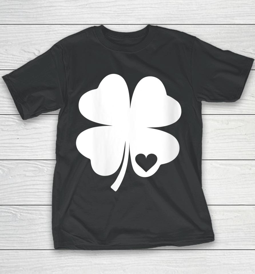 St Patrick's Day Women Sexy Shamrock With Heart Green Youth T-Shirt