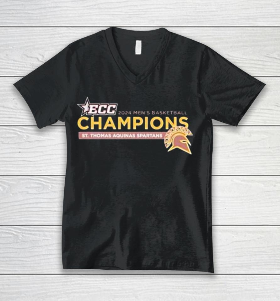 St Thomas Aquinas Spartans 2024 Ecc Men’s Basketball Champions Unisex V-Neck T-Shirt