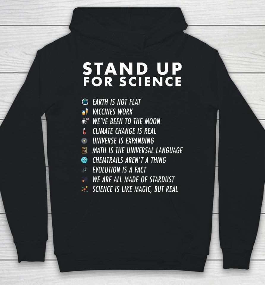 Stand Up For Science Magic But Real Earth Moon Graphic Hoodie