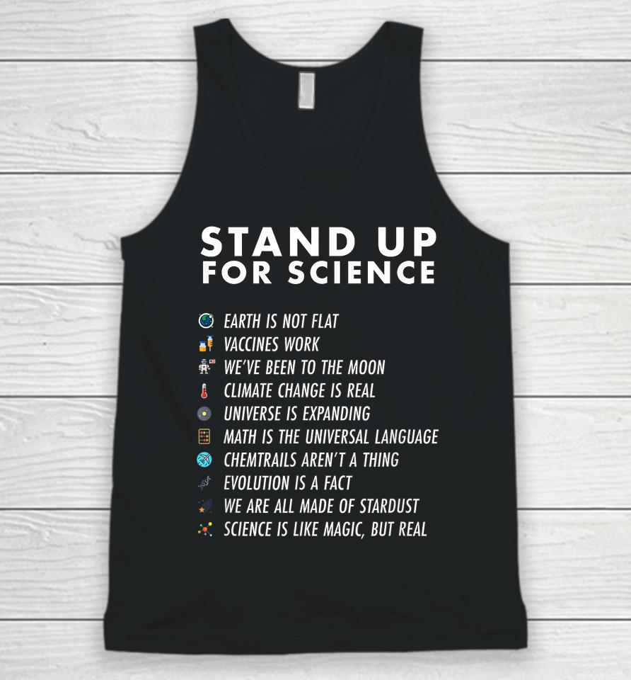 Stand Up For Science Magic But Real Earth Moon Graphic Unisex Tank Top
