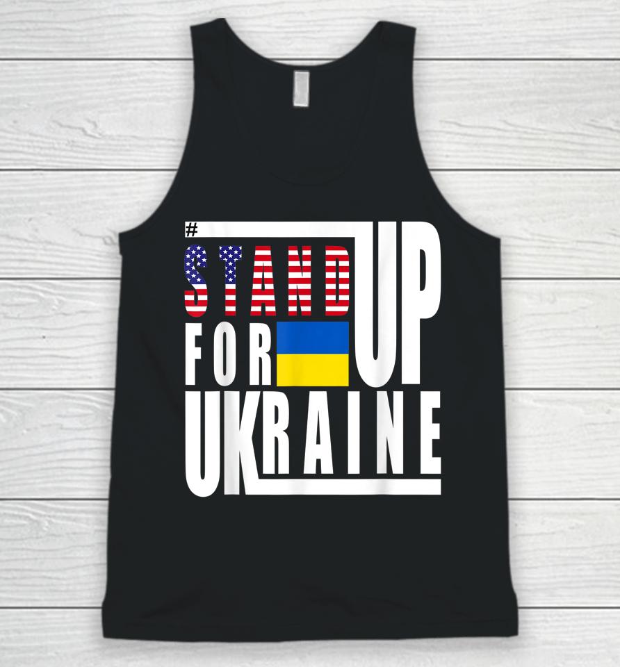 Stand Up For Ukraine Support Us American Flag Unisex Tank Top