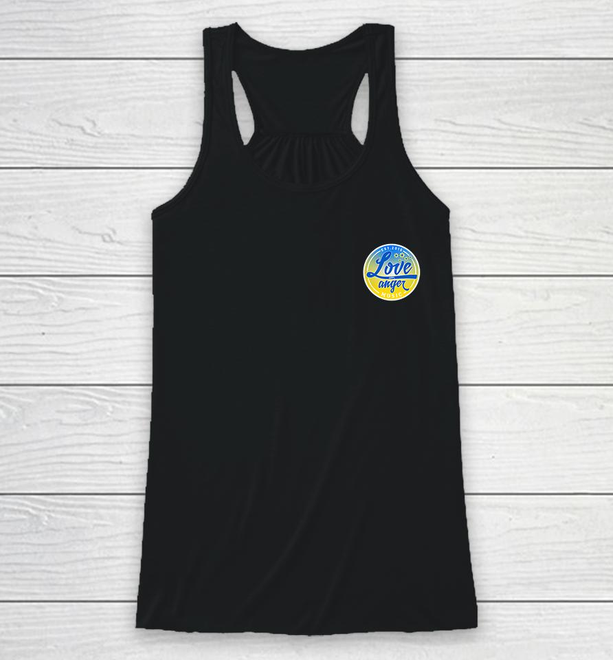 Stand With Ukraine Love Over Anger Music Racerback Tank