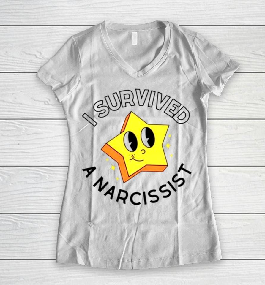 Star I Survived A Narcissist Women V-Neck T-Shirt