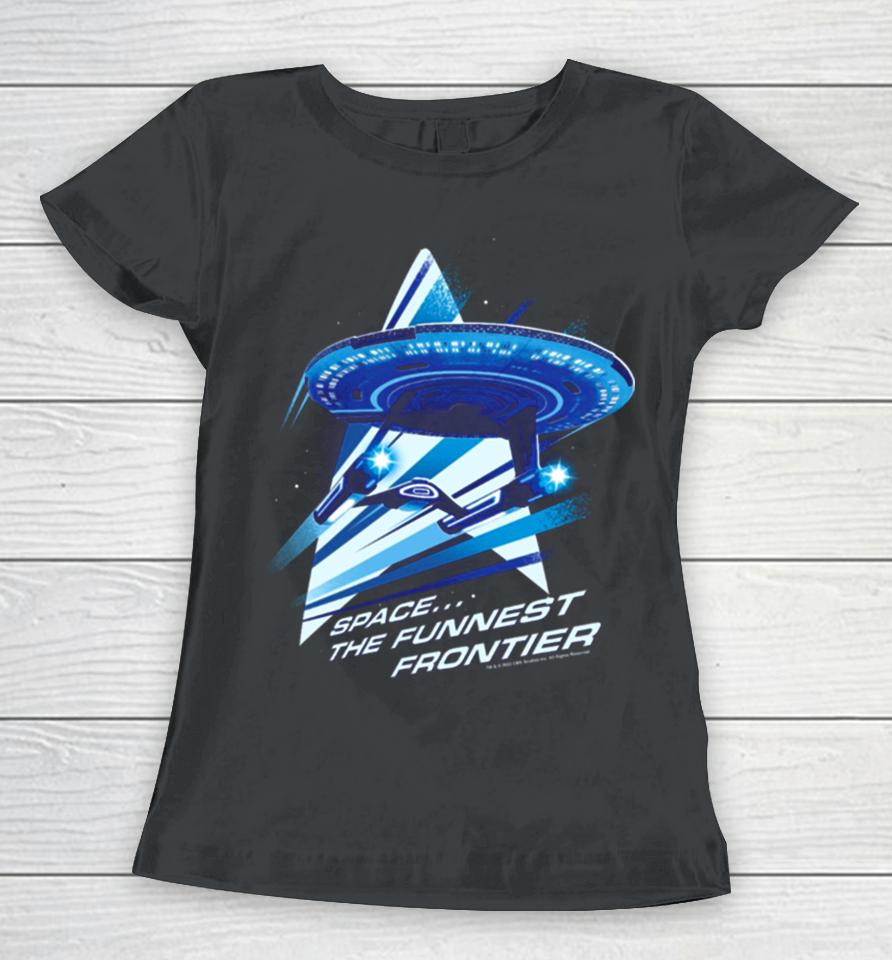 Star Trek Lower Decks Space… The Funnest Frontier Starship Logo Women T-Shirt