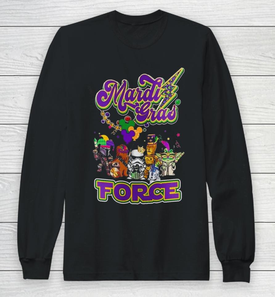 Star War Baby Yoda Mardi Gras Force Long Sleeve T-Shirt