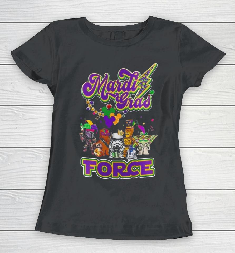 Star War Baby Yoda Mardi Gras Force Women T-Shirt