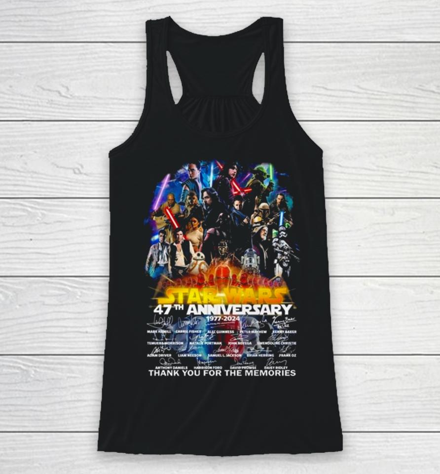 Star Wars 47Th Anniversary 1977 2024 Thank You For The Memories Signatures Racerback Tank